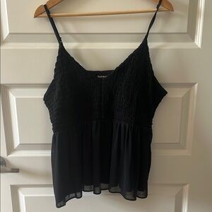 Old Navy Black Smocked Sleeveless Camisole
